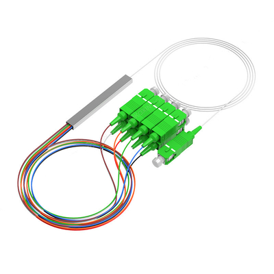 لوله فولادی کوچک 1 * 8 Sc / Apc Fiber Splitter 0.9Mm G657A فیبر PLC Ftth Splitter