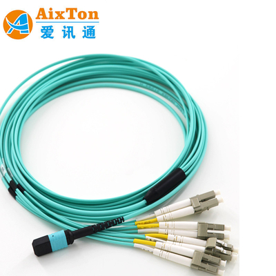 MPO-MPO/APC OM3 12/24 کابل پیچ فیبر نوری زنانه/مردانه LZSH/OFNR