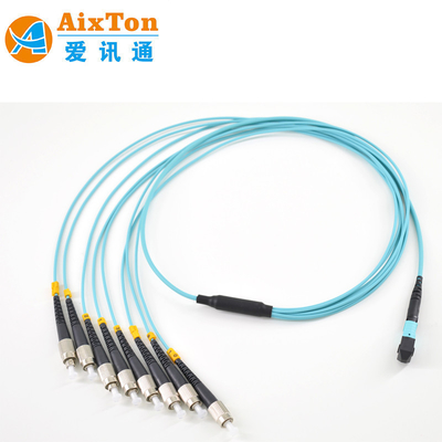 پچ کورد فیبر با تراکم بالا MM OM3 MTP MPO 8 12 24 هسته با کانکتورهای استاندارد RL ≥30dB