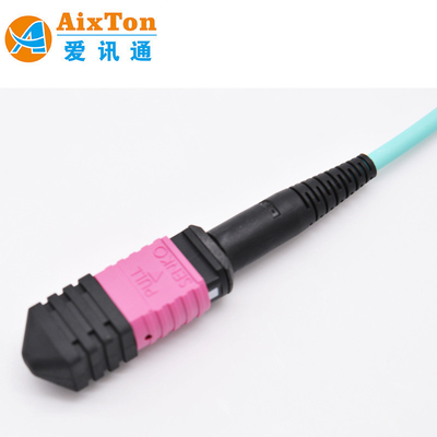 OM3 50/125μm Fiber Mode 24-Core Pre-Terminated MTP/MPO Round Fiber Cable برای مراکز داده در ویتنام