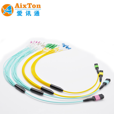 جامپر فیبر نوری MPO پیش‌اتصال‌یافته ویتنام برای کابل افت FTTH و FTTR با طول موج 850/1300 نانومتر، نوع پولیش UPC به UPC