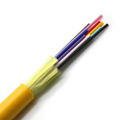 GJFJV 2 24 هسته OEM زرد داخلی تک حالته چند حالته چند هسته ای فیبر نوری کابل چند حالته OM1 OM2 فیبر